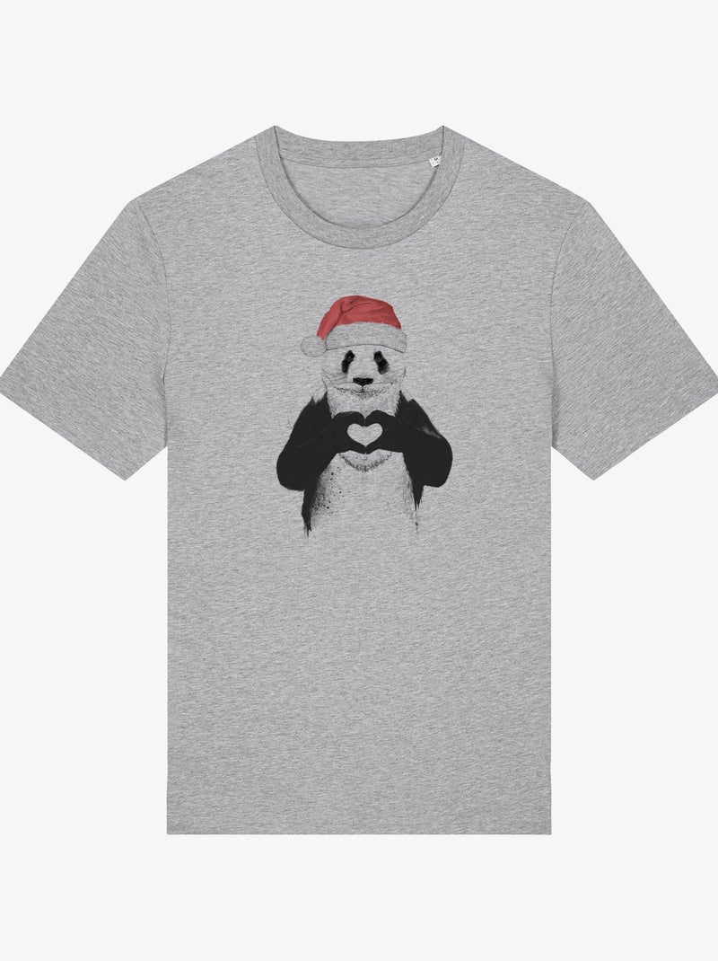 T-shirt Homme - SANTA PANDA Gris chiné - Kiabi