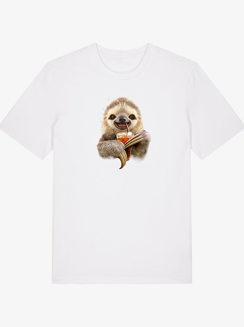 T-shirt Homme - SLOTH AND DRINK Blanc - Kiabi