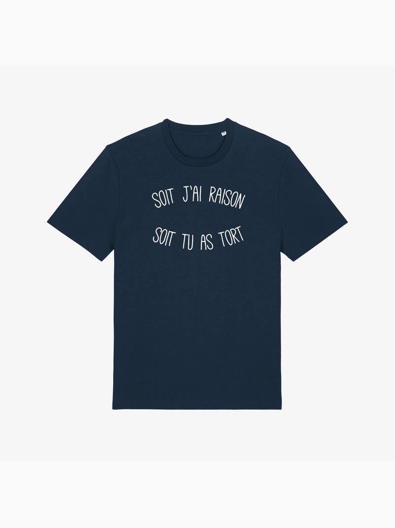 T-shirt Homme - SOIT J'AI RAISON SOIT TU AS TORT Bleu marine - Kiabi