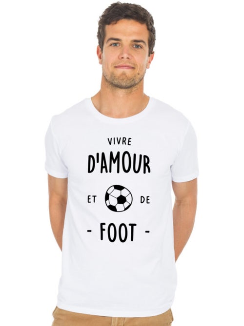 T-shirt Homme - VIVRE D'AMOUR ET DE FOOT - Kiabi