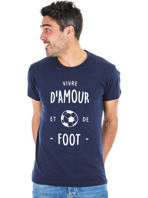 T-shirt Homme - VIVRE D'AMOUR ET DE FOOT - Kiabi