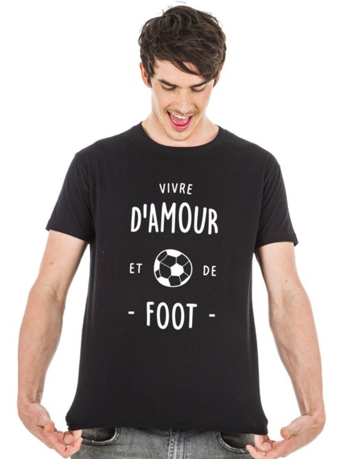 T-shirt Homme - VIVRE D'AMOUR ET DE FOOT - Kiabi
