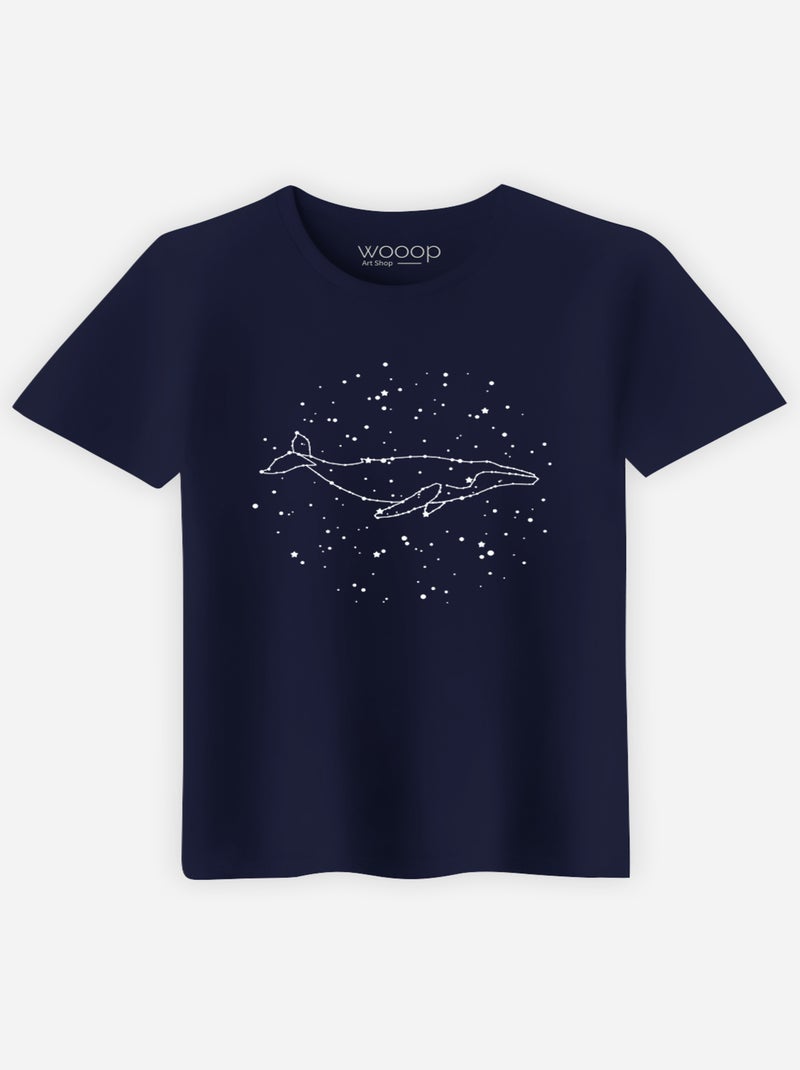 T-shirt Homme - WHALE CONSTELLATION Bleu marine - Kiabi