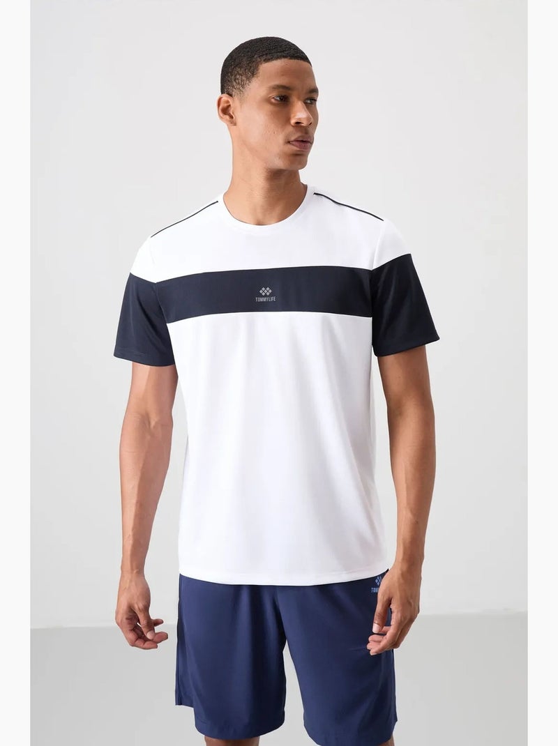 T-shirt homme à blocs de couleur et col rond tommy Blanc Bleu - Kiabi