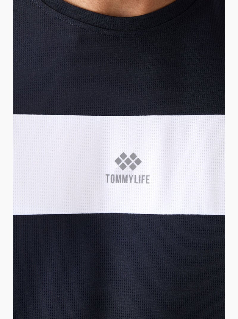 T-shirt homme à blocs de couleur et col rond tommy Bleu Blanc - Kiabi