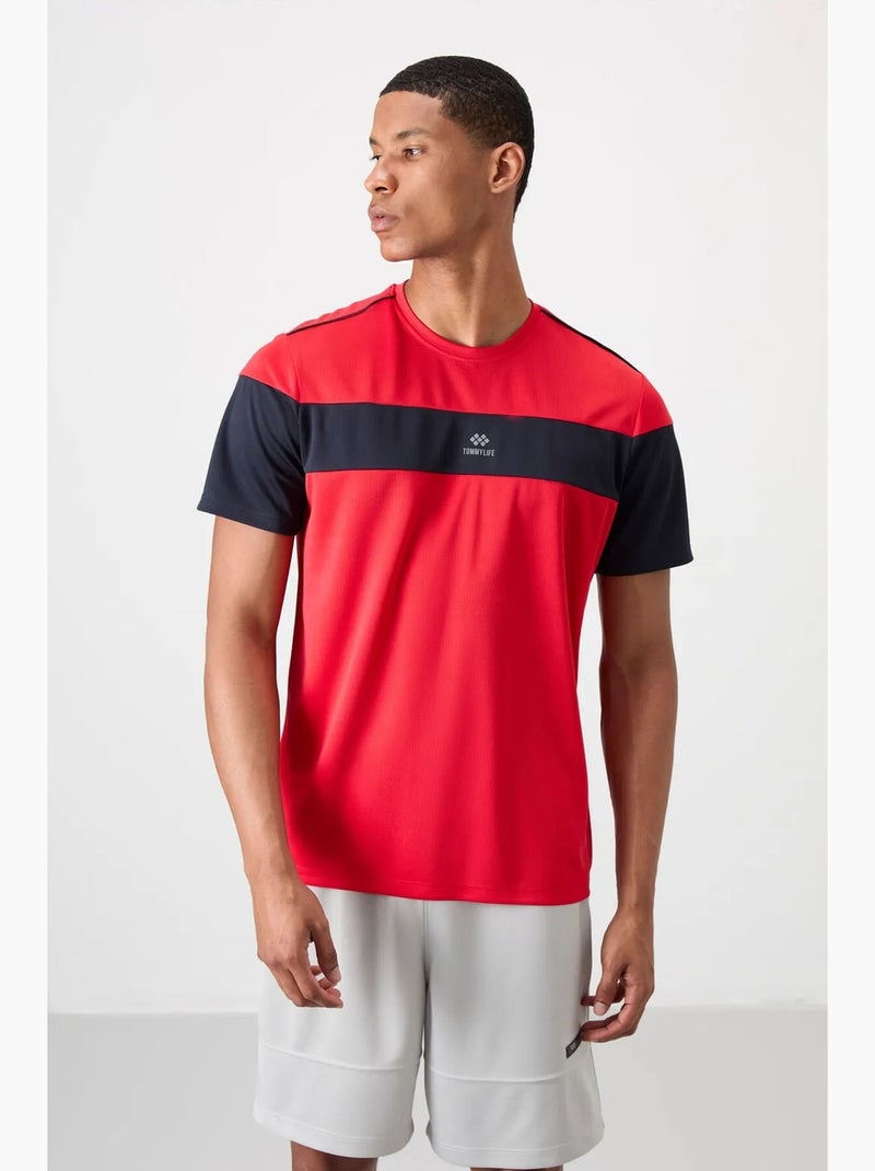 T-shirt homme à blocs de couleur et col rond tommy Rouge - Kiabi
