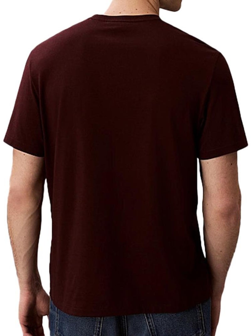 T-Shirt Homme Calvin Klein Jeans Bordeaux - Kiabi