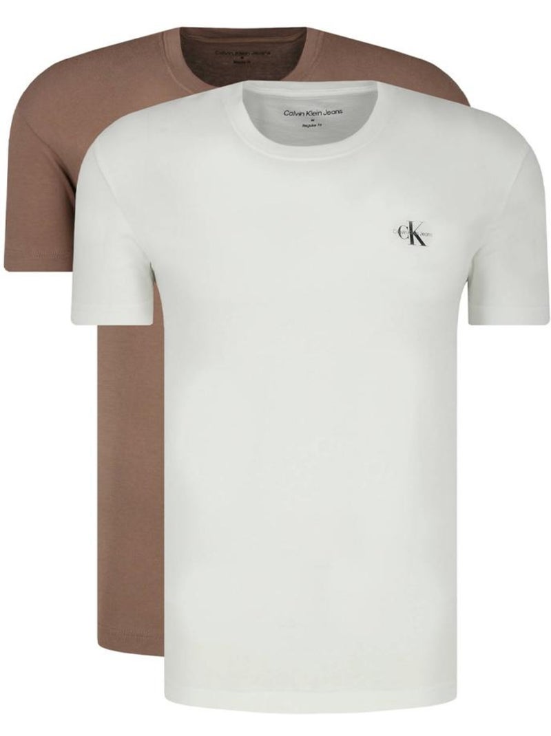 T-shirt Homme Calvin Klein Jeans Marron cappuccino - Kiabi