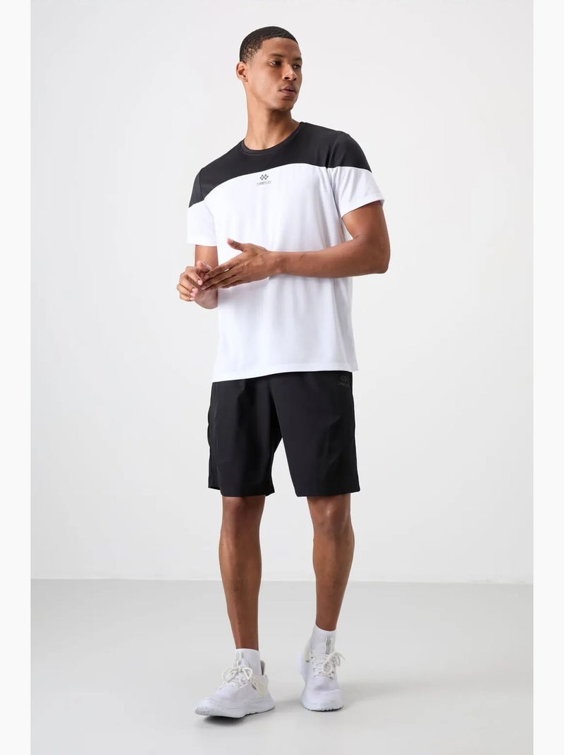 T-shirt homme color block à col rond tommy Blanc Noir - Kiabi