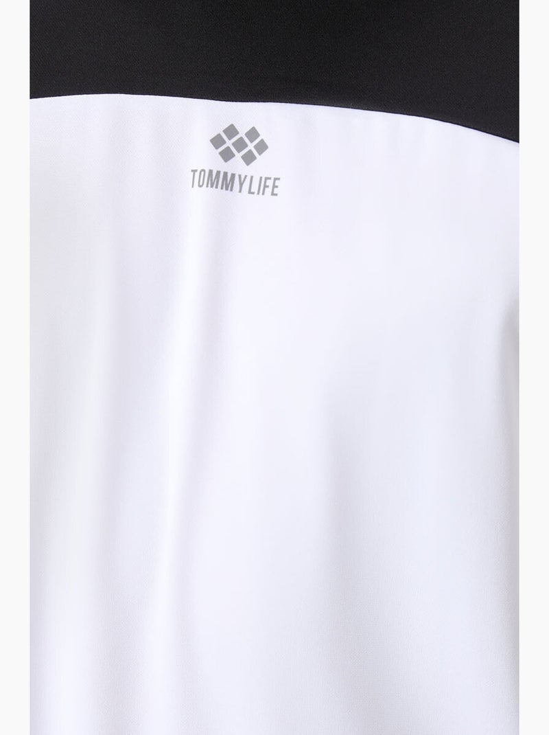 T-shirt homme color block à col rond tommy Blanc Noir - Kiabi
