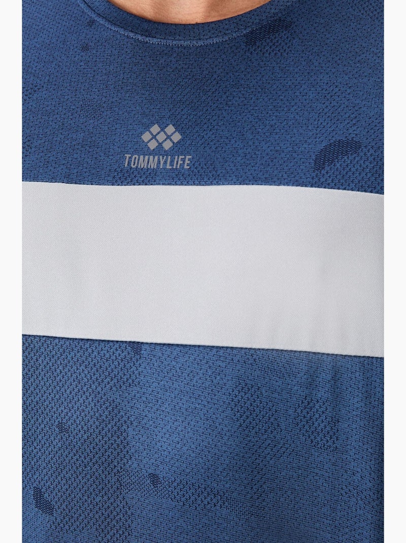 T-shirt homme color block à col rond tommy Bleu Blanc - Kiabi