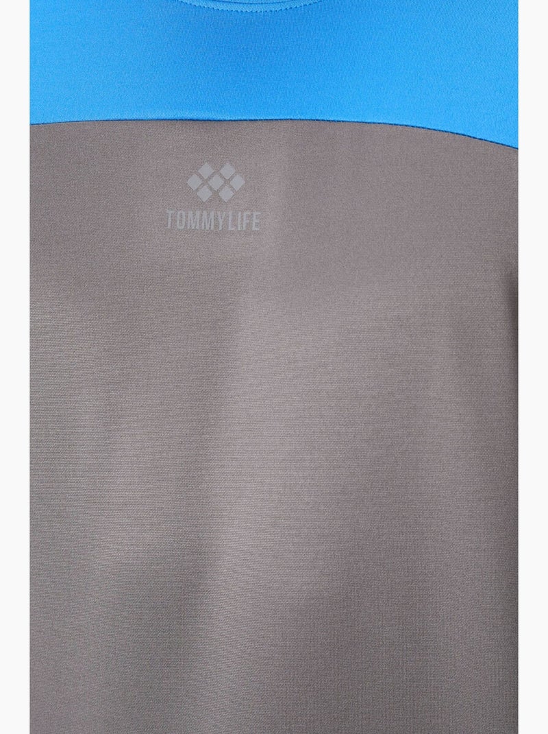 T-shirt homme color block à col rond tommy Bleu Gris - Kiabi