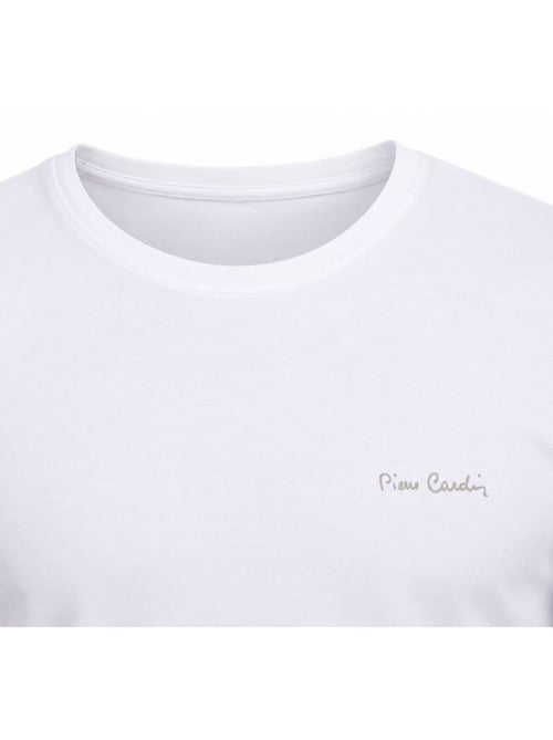 T-shirt homme en col rond avec broderie signature sur la poitrine pierre cardin - Kiabi