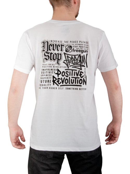 T-shirt homme en coton 140gsm imprimé devant et dos bony freegun - Kiabi