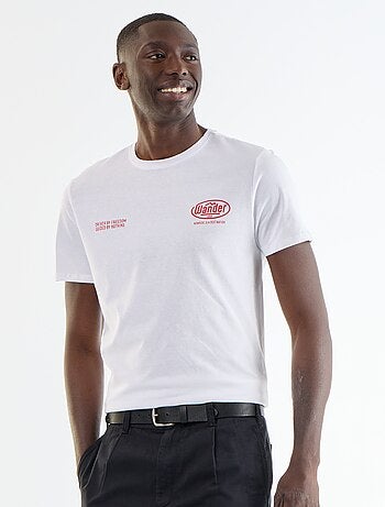 T-shirt en coton pour homme à col rond avec motif