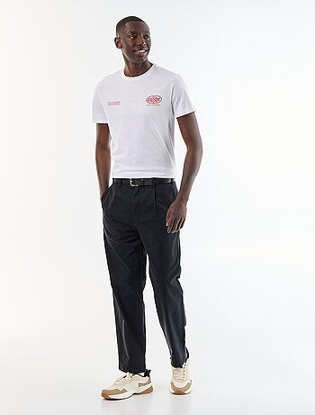 T-shirt en coton pour homme à col rond avec motif