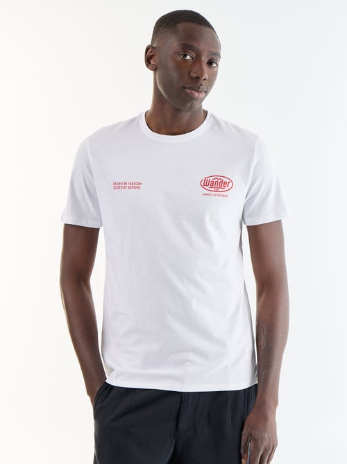 T-shirt homme en coton à col rond avec motif placé - Kiabi T-shirt homme en coton à col rond avec motif placé - Kiabi