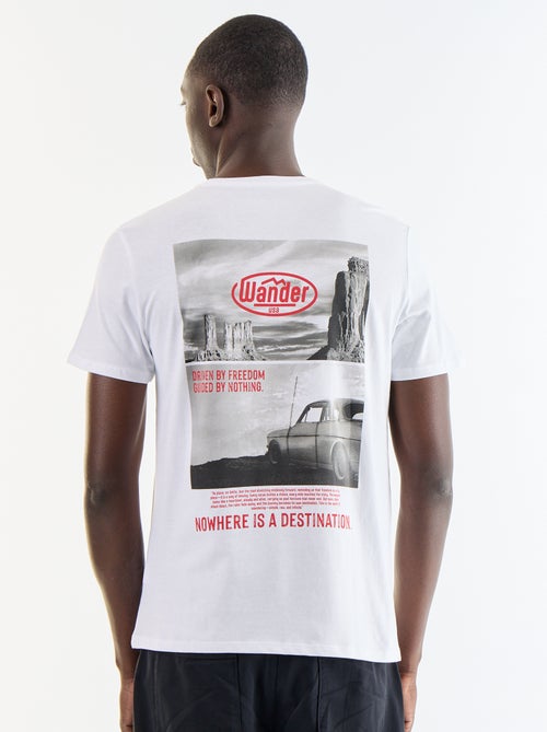 T-shirt homme en coton à col rond avec motif placé - Kiabi T-shirt homme en coton à col rond avec motif placé - Kiabi