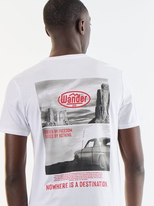 T-shirt homme en coton à col rond avec motif placé - Kiabi T-shirt homme en coton à col rond avec motif placé - Kiabi