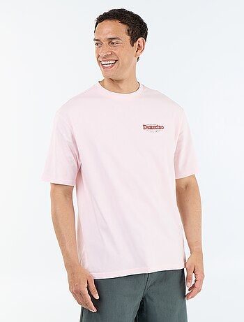 T-shirt homme en coton à col rond avec motif placé