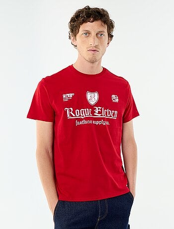 T-shirt en coton pour homme à col rond avec motif