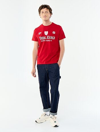 T-shirt en coton pour homme à col rond avec motif