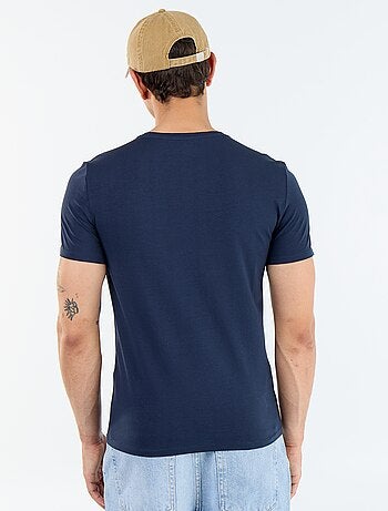 T-shirt uni en coton à col rond pour homme
