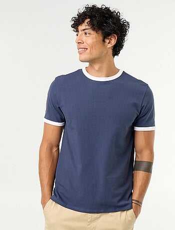 T-shirt en coton uni à col rond homme