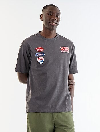 T-shirt homme en coton à col rond