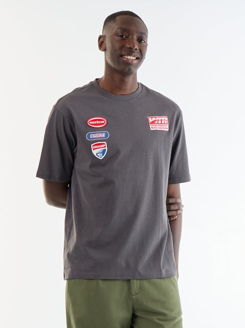 T-shirt homme en coton à col rond - Kiabi