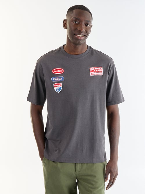 T-shirt homme en coton à col rond - Kiabi