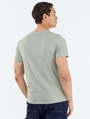 T-shirt uni en coton à col rond pour homme