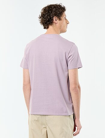 T-shirt uni en coton pour homme à col rond