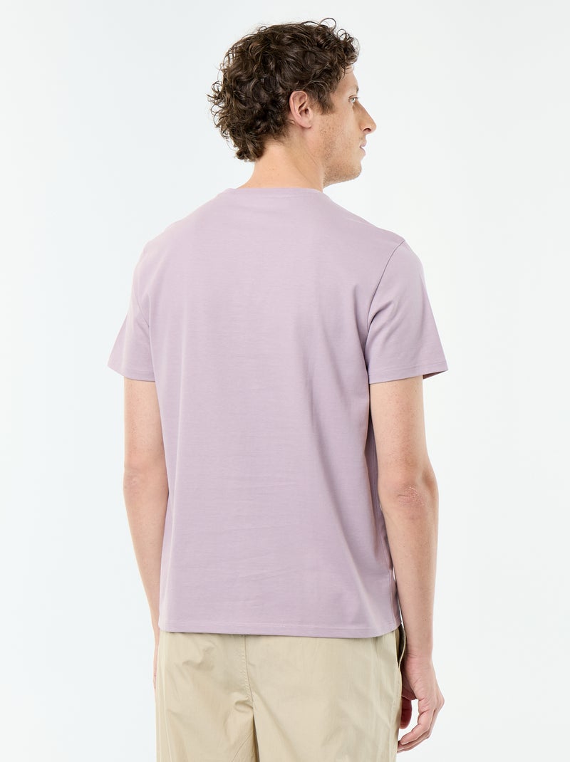 T-shirt homme en coton à col rond Rose - Kiabi