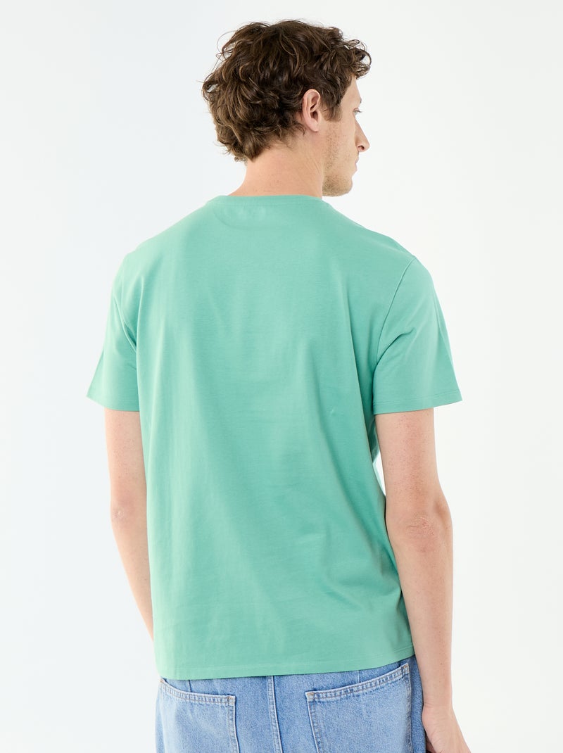 T-shirt Homme en coton à col rond Vert - Kiabi