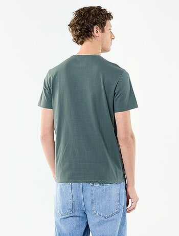 T-shirt uni en coton pour homme à col rond
