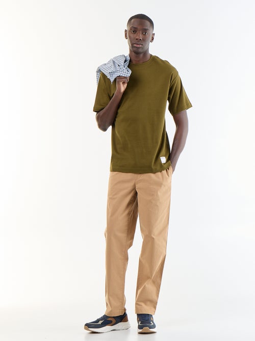 T-shirt homme en coton à col rond - Kiabi