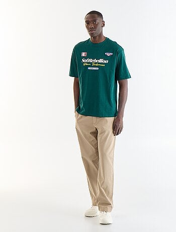 T-shirt homme en coton à col rond