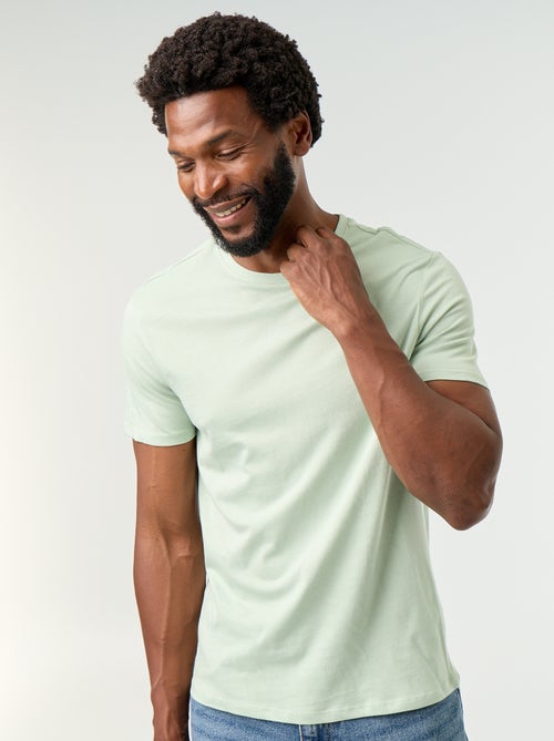 T-shirt homme en coton à col rond - Kiabi