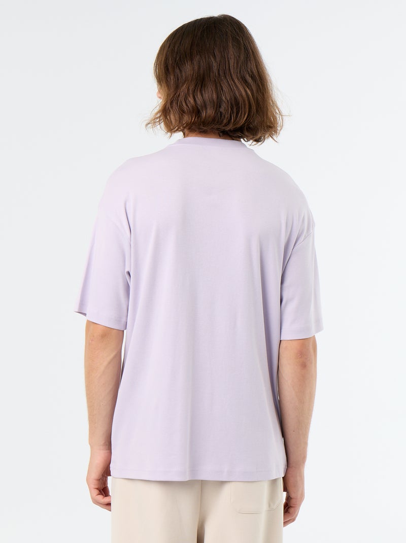 T-shirt homme en coton à manches courtes et col rond Rose - Kiabi