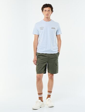 T-shirt en coton pour homme à col rond avec motif
