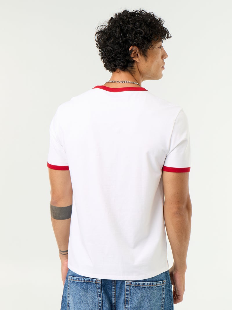T-shirt homme en coton ? col rond uni Rouge - Kiabi