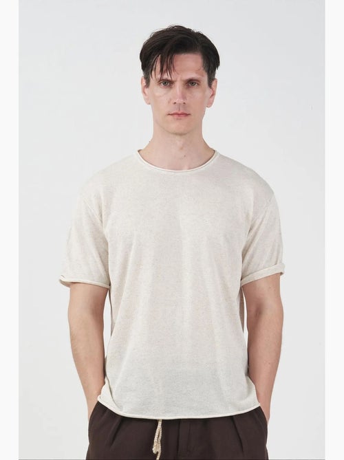 T-shirt homme en coton et lin giesto - Kiabi