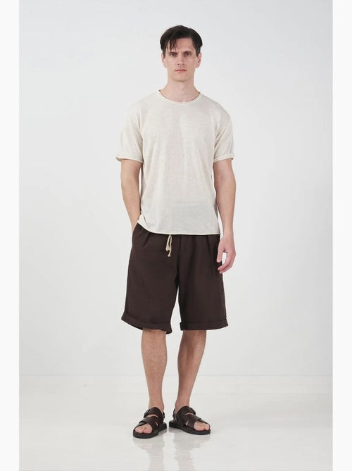 T-shirt homme en coton et lin giesto - Kiabi
