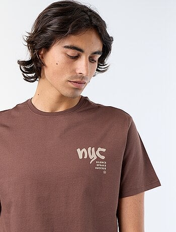 T-shirt en coton à col rond homme avec imprimé