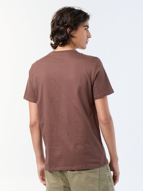 T-shirt homme en coton imprimé à col rond - Kiabi