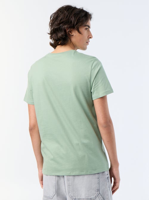 T-shirt homme en coton imprimé à col rond - Kiabi