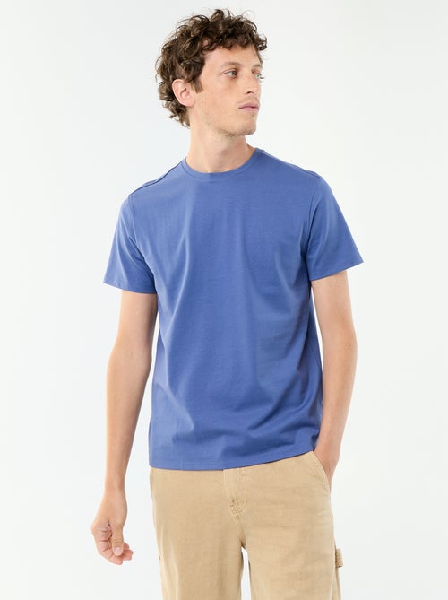 T-shirt homme en coton uni à col rond - Kiabi T-shirt homme en coton uni à col rond - Kiabi