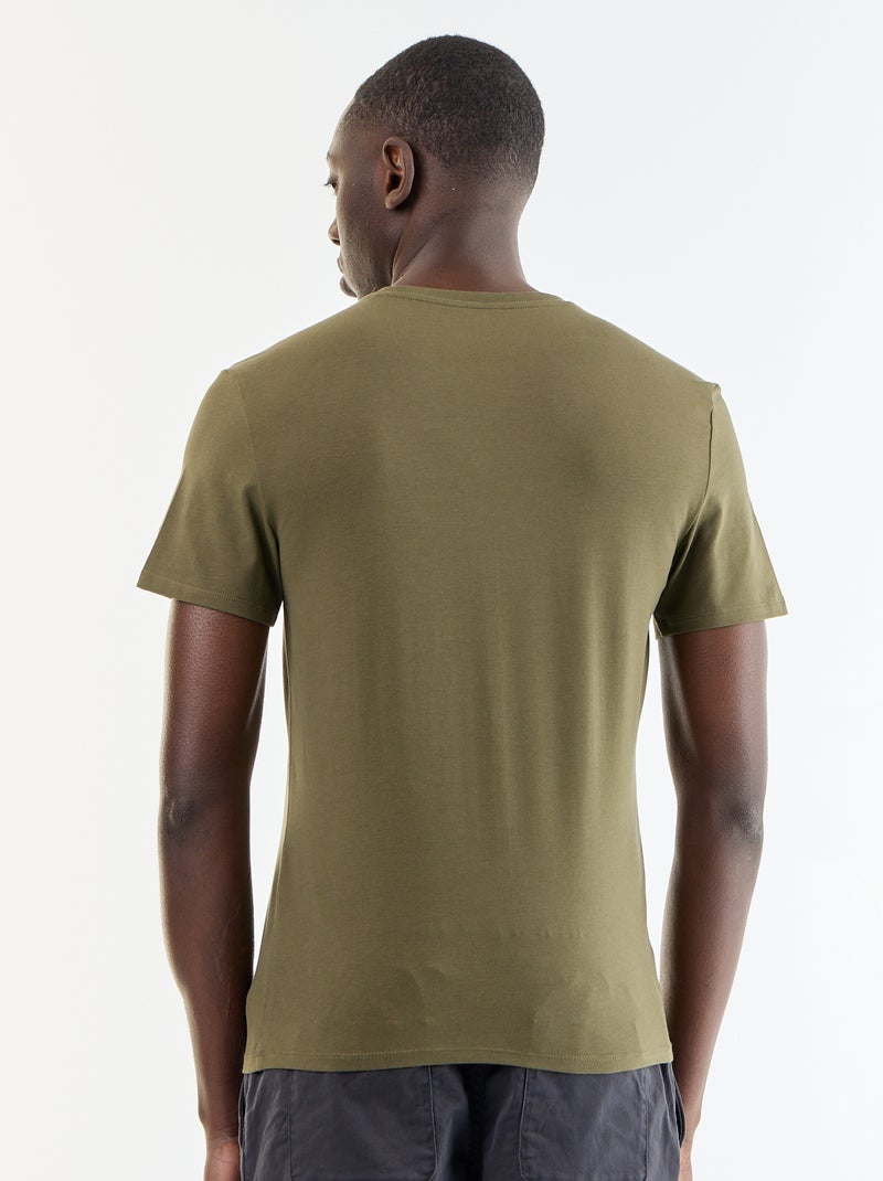 T-shirt homme en coton uni à col rond Gris - Kiabi