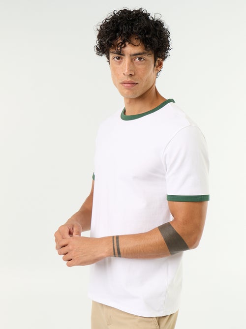 T-shirt Homme en coton uni à col rond - Kiabi